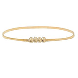 Spring Waist Chain Heart Buckle Metal Wedding Belt