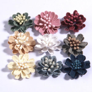 10Pcs Colorful Artificial Flower Head DIY Clothing Accessories Decoration