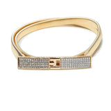 Japanese Sweet Rhinestone Buckle Thin Metal Belt