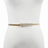 Japanese Sweet Rhinestone Buckle Thin Metal Belt