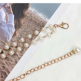Pearl Women's Waist Chain Belts Thin Belt Fringes Decoration Waistbands