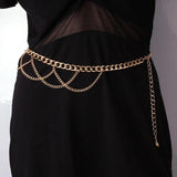 Women Chain Belt Silver Tassel Waist Chain Punk Metal Lady Girls Dress Jeans