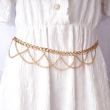 Women Chain Belt Silver Tassel Waist Chain Punk Metal Lady Girls Dress Jeans