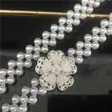 Rhinestone Pearl Waist Chain Belt for Women Summer Dress