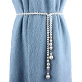 Casual Pearl Belt Thin Chain Waistband Waist Strap