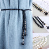 Casual Pearl Belt Thin Chain Waistband Waist Strap