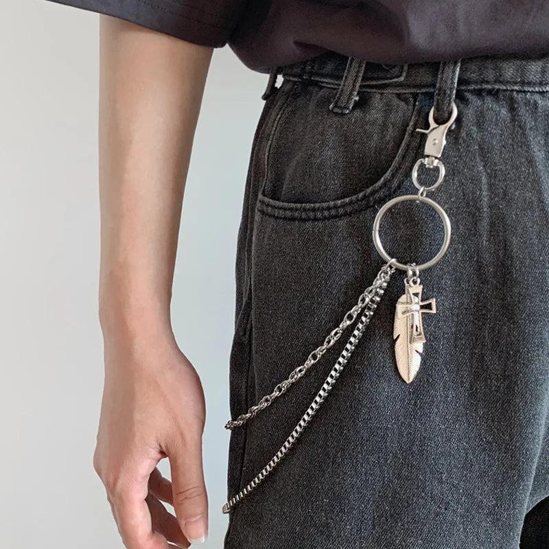 Punk Street Butterfly Belt Waist Chain Male Women Pants Chain
