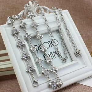 Rhinestone Inlaid Metal Waist Chain Belt for Women