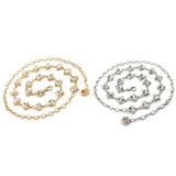 Rhinestone Inlaid Metal Waist Chain Belt for Women