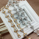 Rhinestone Inlaid Metal Waist Chain Belt for Women