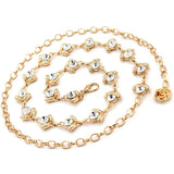 Rhinestone Inlaid Metal Waist Chain Belt for Women