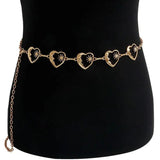 Vintage Metal Hip Hop Style Womans Belt Punk Waist Chain Love Heart Waistband