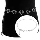 Vintage Metal Hip Hop Style Womans Belt Punk Waist Chain Love Heart Waistband