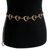 Vintage Metal Hip Hop Style Womans Belt Punk Waist Chain Love Heart Waistband