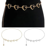 Vintage Metal Hip Hop Style Womans Belt Punk Waist Chain Love Heart Waistband