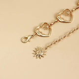 Vintage Metal Hip Hop Style Womans Belt Punk Waist Chain Love Heart Waistband