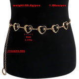 Vintage Metal Hip Hop Style Womans Belt Punk Waist Chain Love Heart Waistband