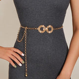 Adjustable Geometric Waist Chain Women Belt for Dress Decorative Girdle Strap