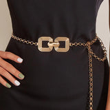 Adjustable Geometric Waist Chain Women Belt for Dress Decorative Girdle Strap