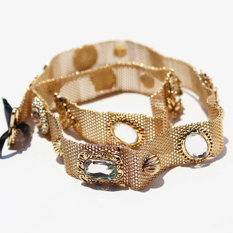 Diamond-Studded Metal Waist Chain Antique Hipster Accessories