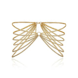 BLA Women Metal Waist Chain Silver Multilayer Body Chains Belt