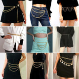 Girls Metal Waist Chain Plated Belt for Dresses Women