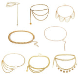 Girls Metal Waist Chain Plated Belt for Dresses Women