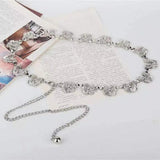 Retro Punk Fringe Waist Belt for Women Tassel Chain Silver Waistband