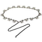 Retro Punk Fringe Waist Belt for Women Tassel Chain Silver Waistband