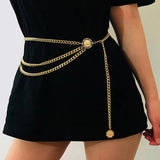 Vintage Metal Waist Chains for Women Multi-layer Body Chain