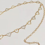 Diamond Fringe Waist Chain Belt for Dress Heart Shape Waistband