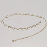 Diamond Fringe Waist Chain Belt for Dress Heart Shape Waistband