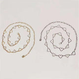 Diamond Fringe Waist Chain Belt for Dress Heart Shape Waistband