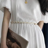 Adjustable Metal Waist Chain with Pearl Pendant