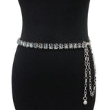 Golden Plated Waist Chain Faux Crystal Women Body Chain Belt