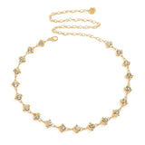 Women Silver Metal Chain Fringes Crystal Diamond Waist Chain