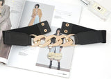 Elastic Belt Chain Adornment Waist Seal Buttons Dress Strap Ondildo Golden