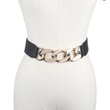 Elastic Belt Chain Adornment Waist Seal Buttons Dress Strap Ondildo Golden