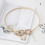 Women Waist Belt Metal Spring Thin Chain Belt Ladies Dress Skinny Waistband