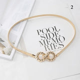 Women Waist Belt Metal Spring Thin Chain Belt Ladies Dress Skinny Waistband