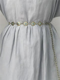 Turquoise Gothic Chain Waist Belt for Women Dresses Coat