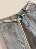 Ethnic Ladies Waist Knitted Woven Chain Belt for Women Dress