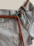 Ethnic Ladies Waist Knitted Woven Chain Belt for Women Dress