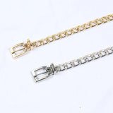 Metal Chain Belt Silver Waistband for Dress Jeans Pants