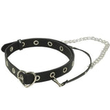 Women Punk Waist Belt Metal Circle Ring Heart Buckle Leather Hip hop Waistband