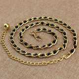 Women's Metal Chain Pearl Thin Waist Chain Belt