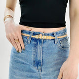 Metallic Multicolour Geometric Pattern Belt for Women