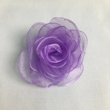 10 Snow Gauze Rose Heads 3D Camellia Hair Accessories DIY Material