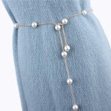 Vintage Metal Waist Chain Pearl Belt for Women Wedding Accessories
