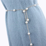 Vintage Metal Waist Chain Pearl Belt for Women Wedding Accessories